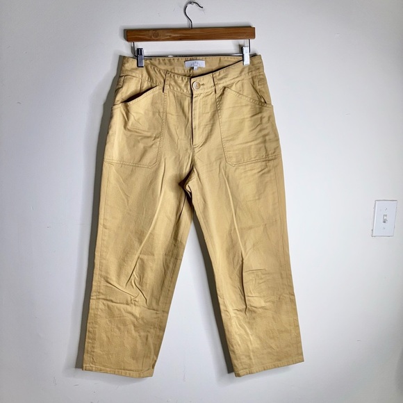 PEARL by Lela Rose Tan Cropped Leg Pant - Picture 1 of 8